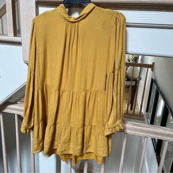 Anthropologie  Maeve Goldie Tiered Tunic I’m Gold M NWOT - Picture 11 of 13